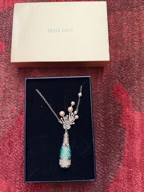 Heidi Daus Champagne Bottle Pendant Necklace - Green & Gold